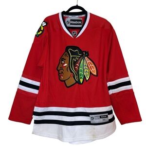 Reebok Premier Men Chicago Blackhawks Fanatics Red Breakaway Home Jersey Size M